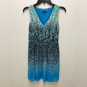 Ann Taylor Vibrant Blue and White Dress